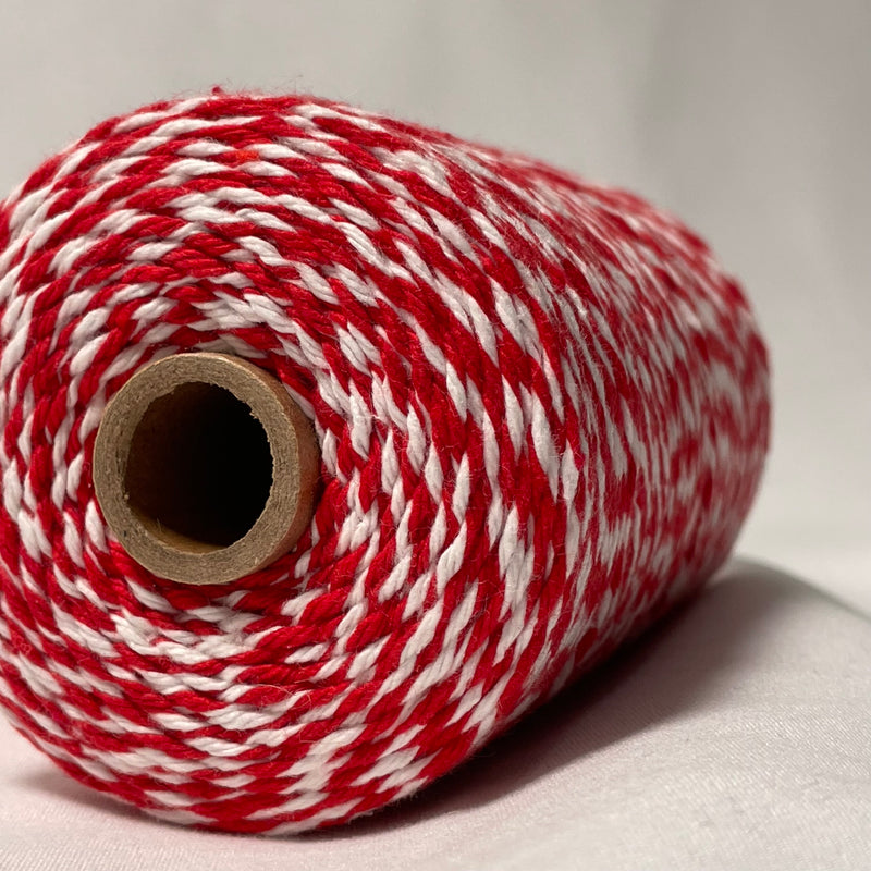 Fio de Algodão Vermelho e Branco Corda de Algodão 