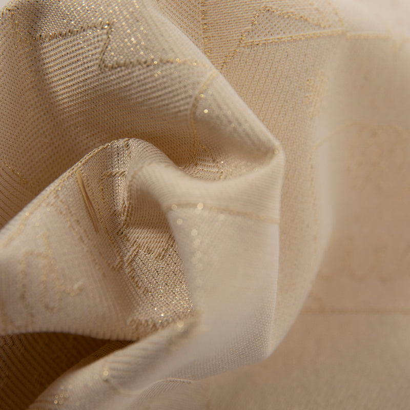 Tecido Jacquard de Natal com Brilho para Toalhas de Mesa - Lurex Dourado | Texland