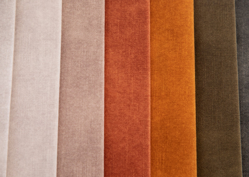 Tissu en velours géométrique pour rembourrage - Brique | Ciga